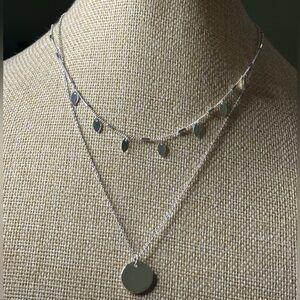 Chic Silver Necklace with Dangling Charms